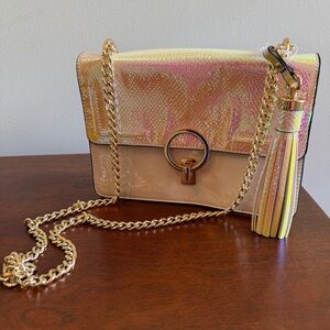 NWOT Aldo Wendemar Iridescent Gold Crossbody Bag with Chain Strap